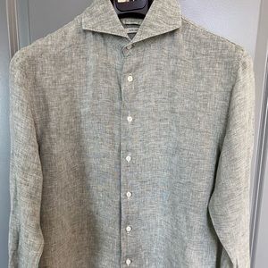 Suitsupply menswear melange linen shirt in pristine condition.